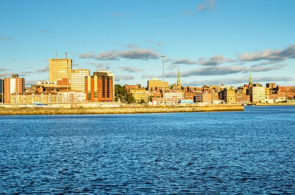 Downtown Saint John Kanada Klar Himmel Solnedgången — Stockfoto