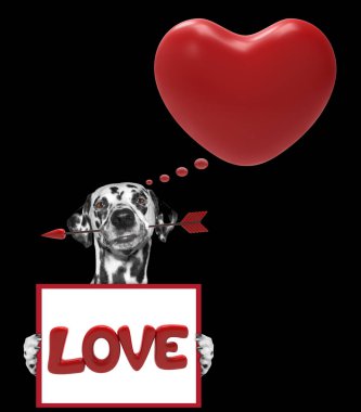 Mockup Sevgililer kalp ile köpek