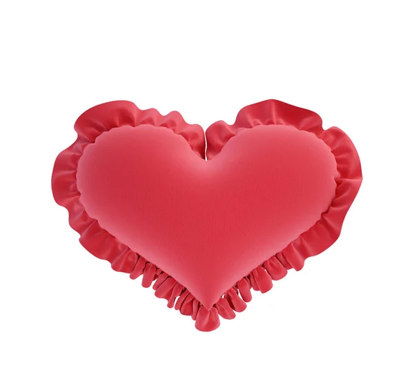 Dia dos Namorados coração em forma de almofada mockup. Renderização 3d — Fotografia de Stock
