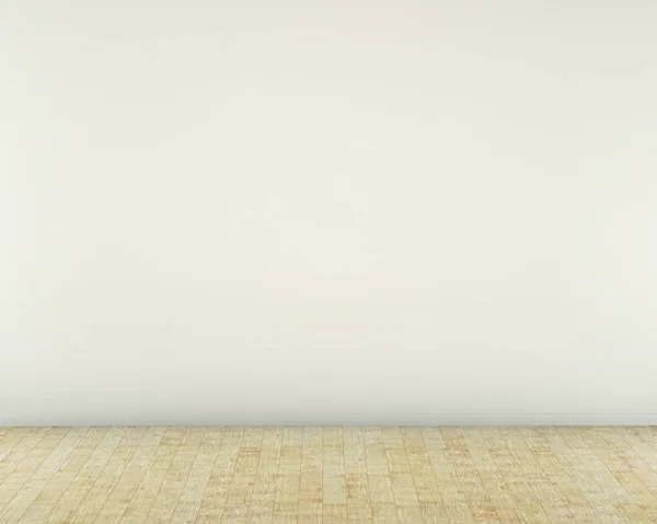 white wall and wooden floor. 3d render