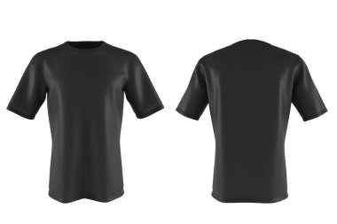 Siyah T-shirt üzerinde beyaz izole. 3D render
