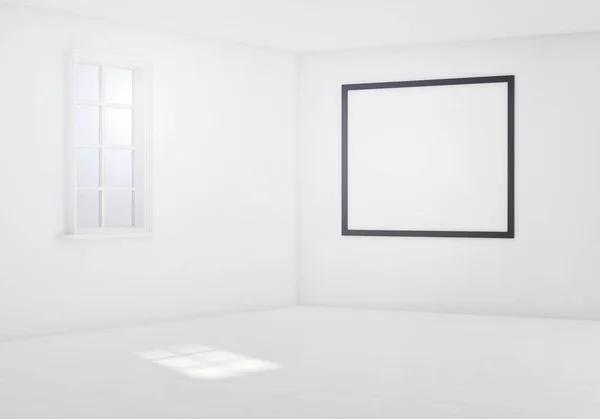Luz blanca habitación vacía. 3d renderizar — Foto de Stock