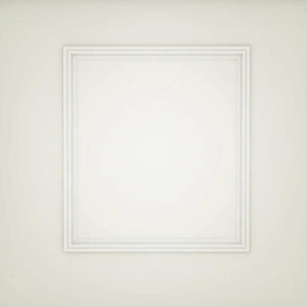 Cornice bianca su sfondo bianco. Mockup rendering 3d — Foto Stock