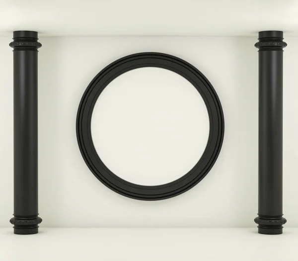 Cornice nera su sfondo bianco. Mockup rendering 3d — Foto Stock