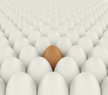 taze yumurta satışı için arka plan. 3D render