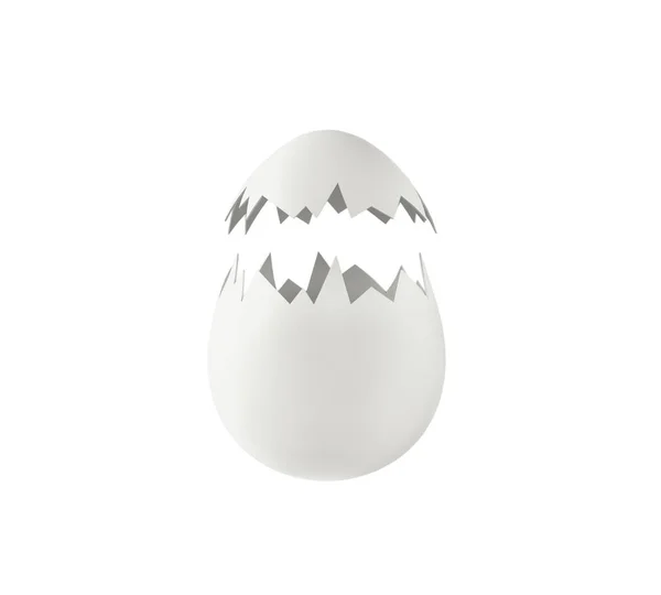 Broken empty egg shell isolated on white. 3d render — Stock Photo, Image