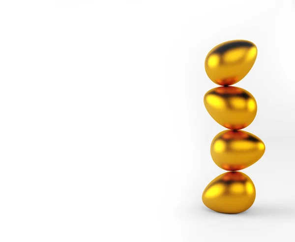 Bakgrund av gyllene ägg till salu. 3D render — Stockfoto