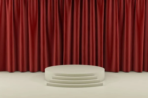 Round podium in the scene. 3d render — Stock Photo, Image