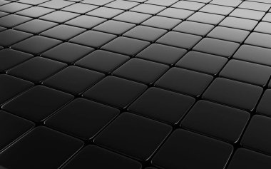 Küpleri arka plan siyah soyut görüntüsü. 3D render