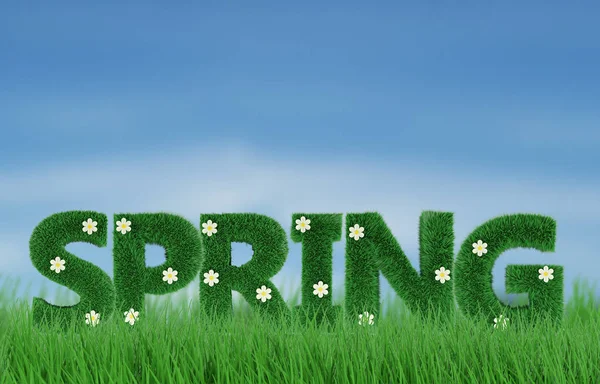 Beautiful spring background 3d render — Stock Photo, Image