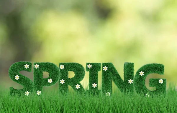 Piękna wiosna tło 3d render — Zdjęcie stockowe