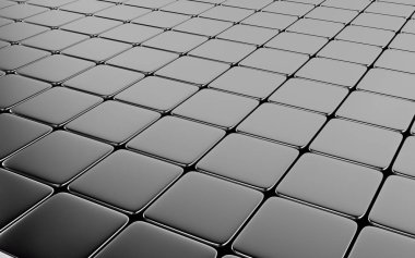 Küpleri arka plan siyah soyut görüntüsü. 3D render