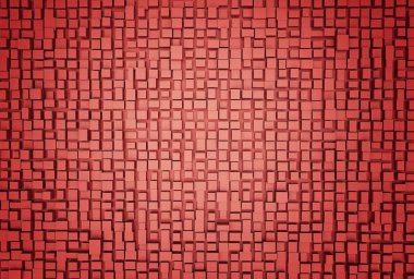 Küpleri arka plan kırmızı soyut görüntüsü. 3D render