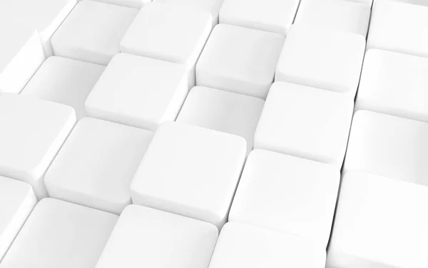 Біле абстрактне зображення тла кубиків. 3d візуалізація — стокове фото