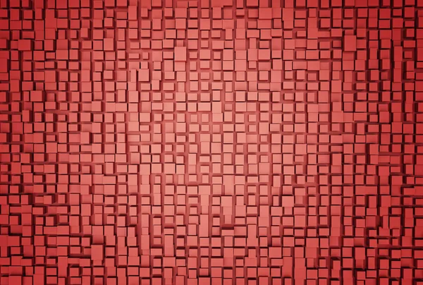 Röd abstrakt bild av kuber bakgrund. 3D render — Stockfoto