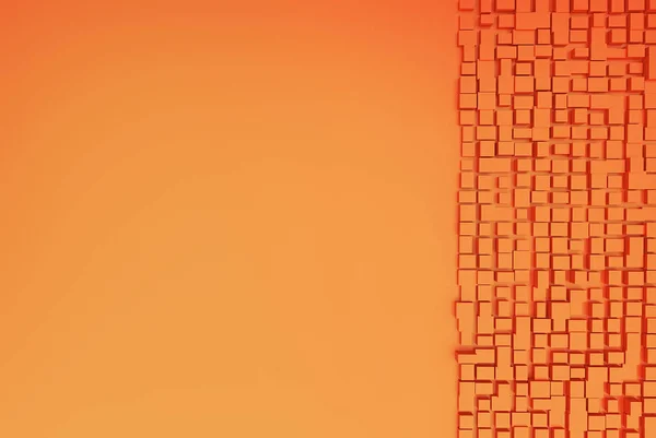 キューブの背景のオレンジ色の抽象的なイメージ。3 d のレンダリング — ストック写真