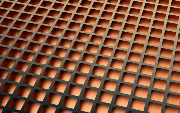 Bronze abstract image of cubes background. 3d rendering