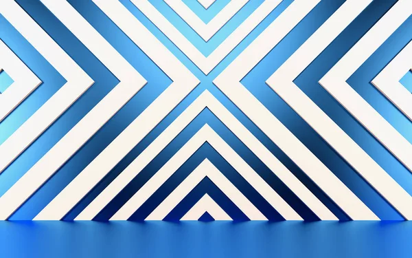 Abstracte witte en blauwe geometrische background.3d maken — Stockfoto