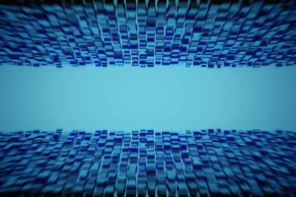 Abstracte geometrische vorm van de blauwe blokjes. 3D render — Stockfoto