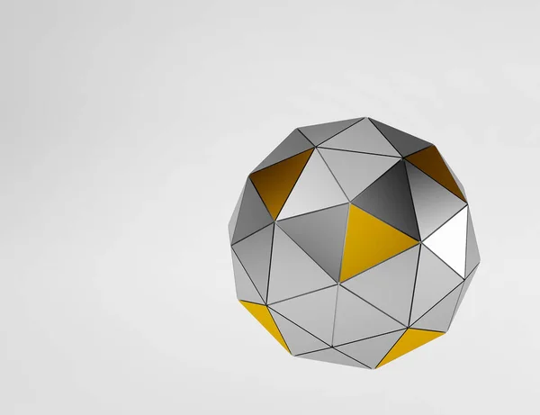 Срібний і золотий метал і скляні сфери геометрії фону. Абстрактний 3d рендеринг — стокове фото