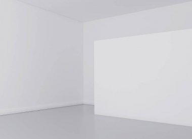 çerçeve ile beyaz ışık Oda. Mockup 3d render