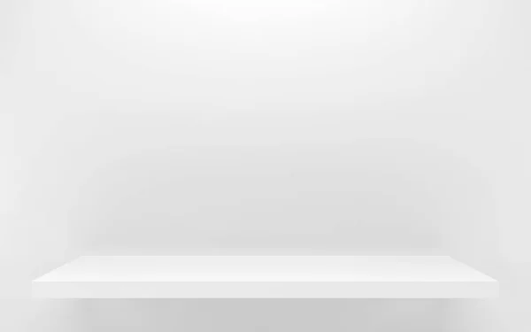 White shelf at the wall. 3d render — Stock Photo, Image