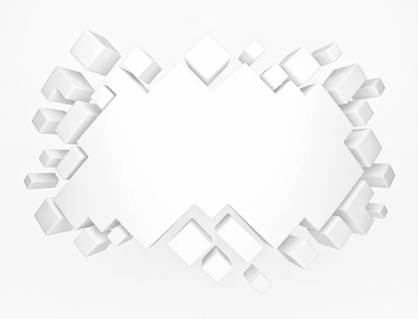 Wit abstracte geometrische achtergrond van kubussen. 3D render — Stockfoto