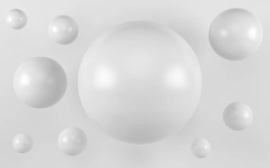 Beyaz shpere inci arka plan. 3D render