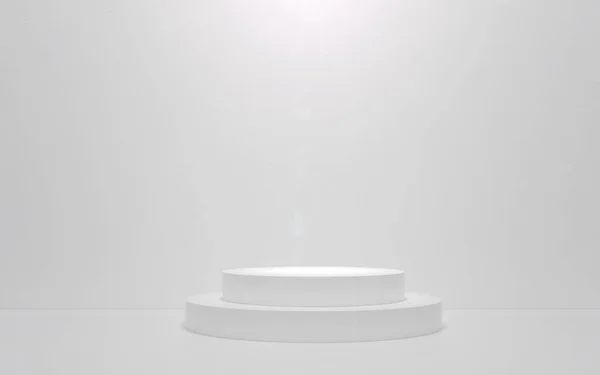 Podio bianco su fondo bianco. rendering 3d — Foto Stock