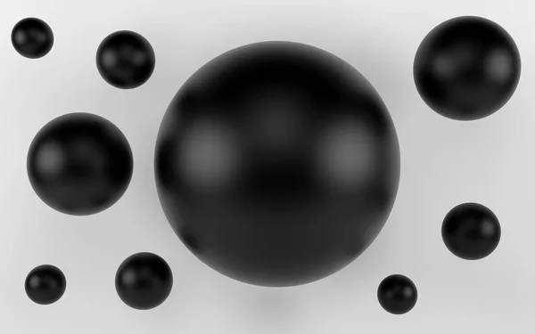 Zwarte shpere pearl achtergrond. 3D render — Stockfoto