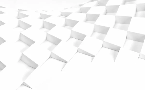 Abstract white geometric background. 3 D render — Stock Photo, Image