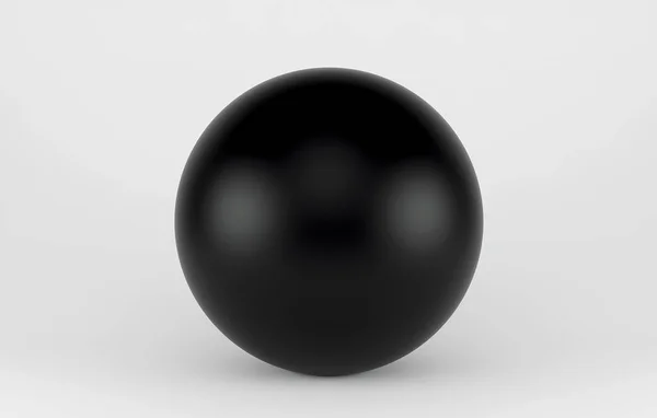 Perla shpere negra aislada sobre fondo blanco. 3d renderizar — Foto de Stock