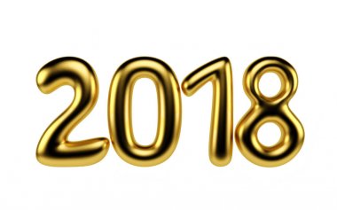 Yeni yıl dekorasyon 2018. 3D render