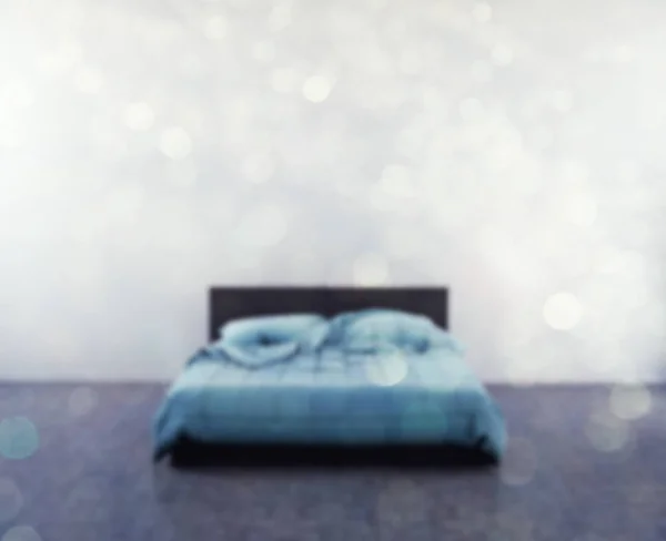 Blurred background of home bedroom. 3d render — Stock Photo, Image