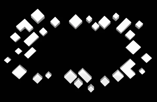 Acumulação abstrata de polígonos brancos brilhantes com espaço para texto. Renderização 3d — Fotografia de Stock