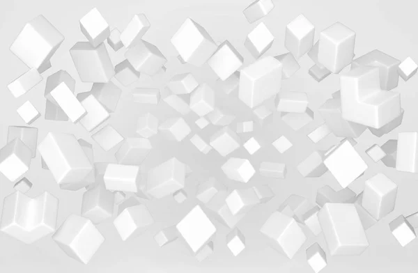Abstracte accumulatie van witte veelhoeken. 3D render — Stockfoto