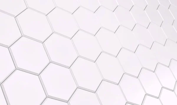 Abstract array of shinny white polygons. 3d render — Stock Photo, Image