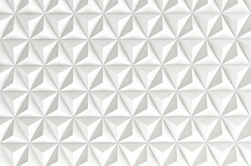 Abstract white geometrical background. 3D render