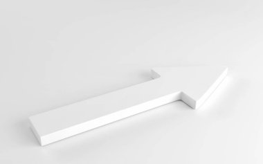 Beyaz ok beyaz arka plan üzerinde veriyorsun. 3D render