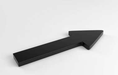 Beyaz arka plan üzerinde bırakmasını siyah oku. 3D render