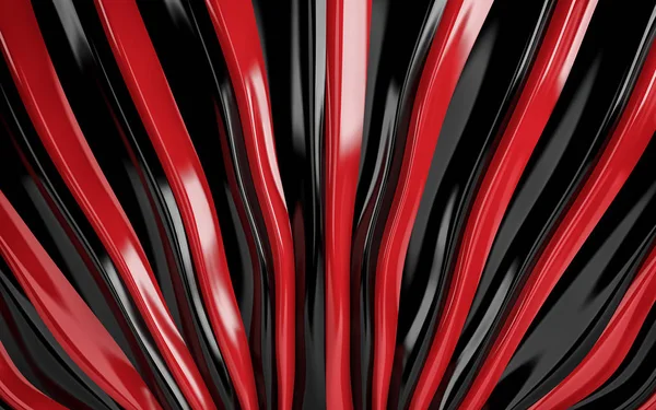 赤と黒シルク カーテンとファブリックの背景。3 d のレンダリング — ストック写真