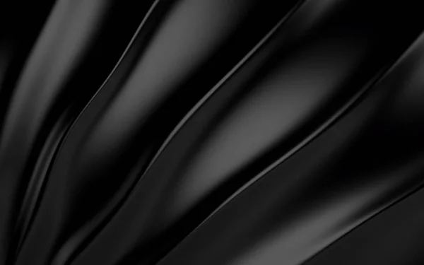 Cortinas de seda preta e fundo de tecido. Renderização 3d — Fotografia de Stock