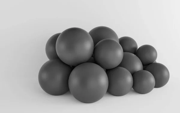 Dark spheres on a white background. 3d render — Stock Photo, Image