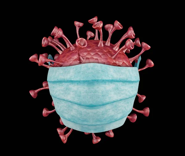 Mikroskopisk syn på Coronavirus, en patogen som angriper luftvägarna. Analys och test, experiment. Det är sant. 3D-återgivning — Stockfoto