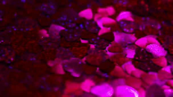 Glittering hearts background — Stock Video