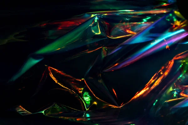 Holographic color wrinkled foil. Holographic surface with shiny feel. Good for luxury background. — Stock Photo, Image