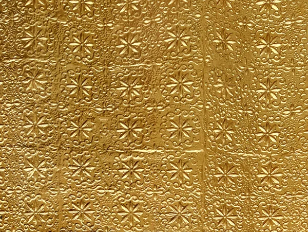 Golden metal ornament texture used as background — Stock Photo, Image