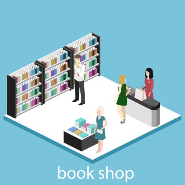 Kitap Shop izometrik iç