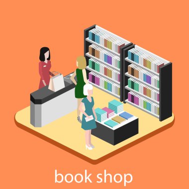 Kitap Shop izometrik iç