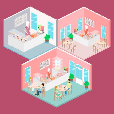 İzometrik iç tatlı-dükkan